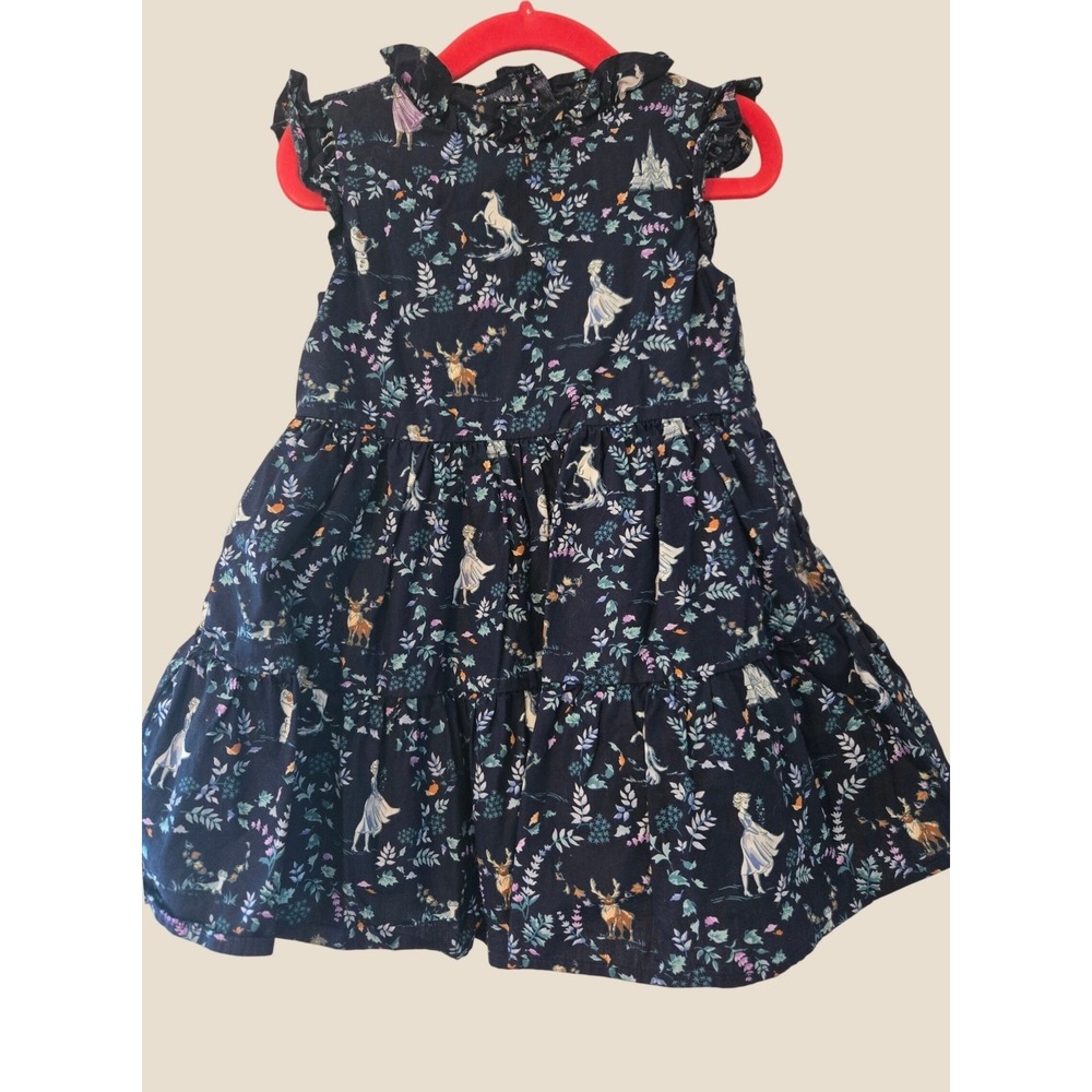 Disney x Janie and Jack Frozen II Elsa Nokk Navy Ruffle Tiered Cotton Dress 2T